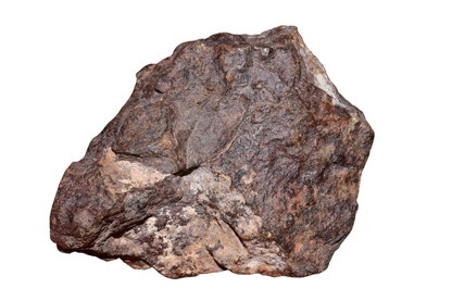 Moroccan chondrite meteorite 125g full fragment side profile desert patina detail