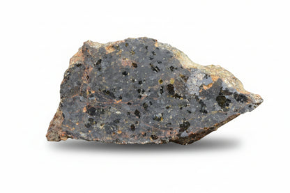 Brachinite NWA 11756 meteorite slice showing gray and metallic mineral textures, weight 1.52 grams.