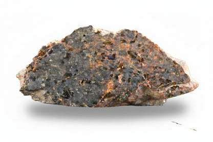 Slice of Brachinite NWA 11756 meteorite showing metallic and mineral textures, weighed 1.32 grams, from Buy Meteorite, LLC.