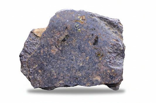 NWA 14867 mesosiderite meteorite endcut slice 14.9 g showing silicate and metal matrix