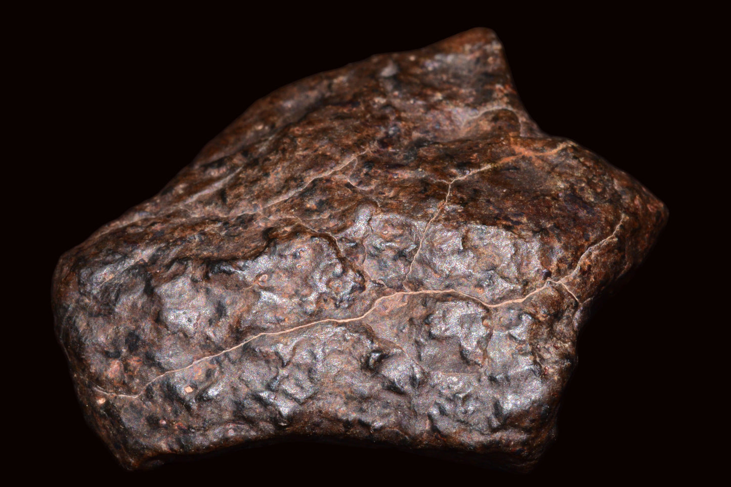 Natural fragment of NWA 13272 ungrouped meteorite, 10.5g, showcasing its unique surface and mineral texture.