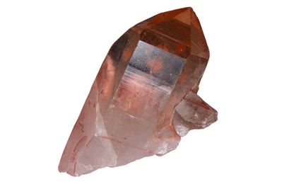 Ferruginous Quartz crystal cluster from Errachidia Province, Morocco, 60.8g, back view showing iron-rich coloration