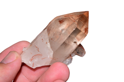 Base and matrix detail of Ferruginous Quartz crystal cluster, 60.8g, Tinejdad, Morocco