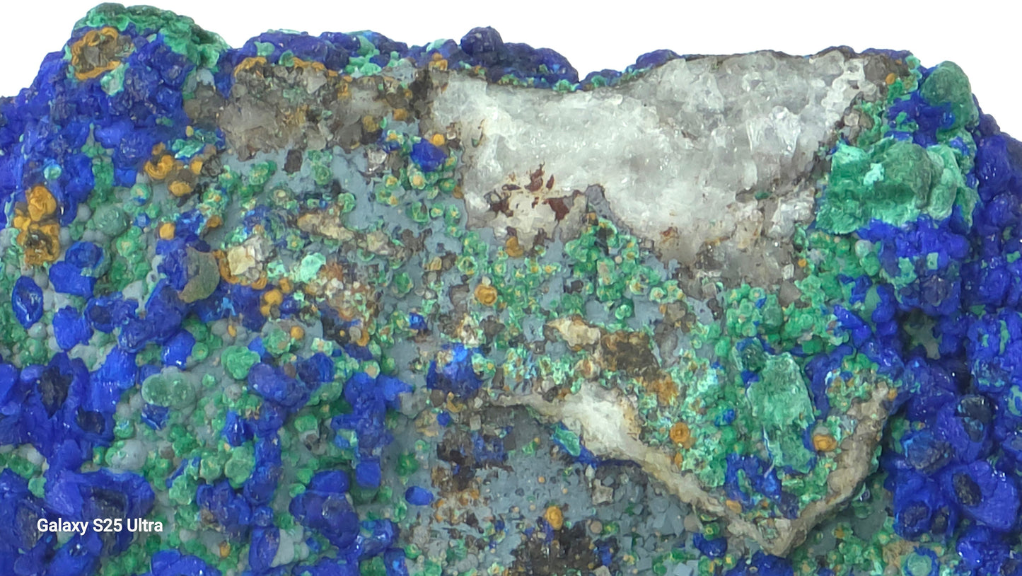 Natural Azurite with Malachite on Quartz – Mibladen, Morocco | 39.4 g