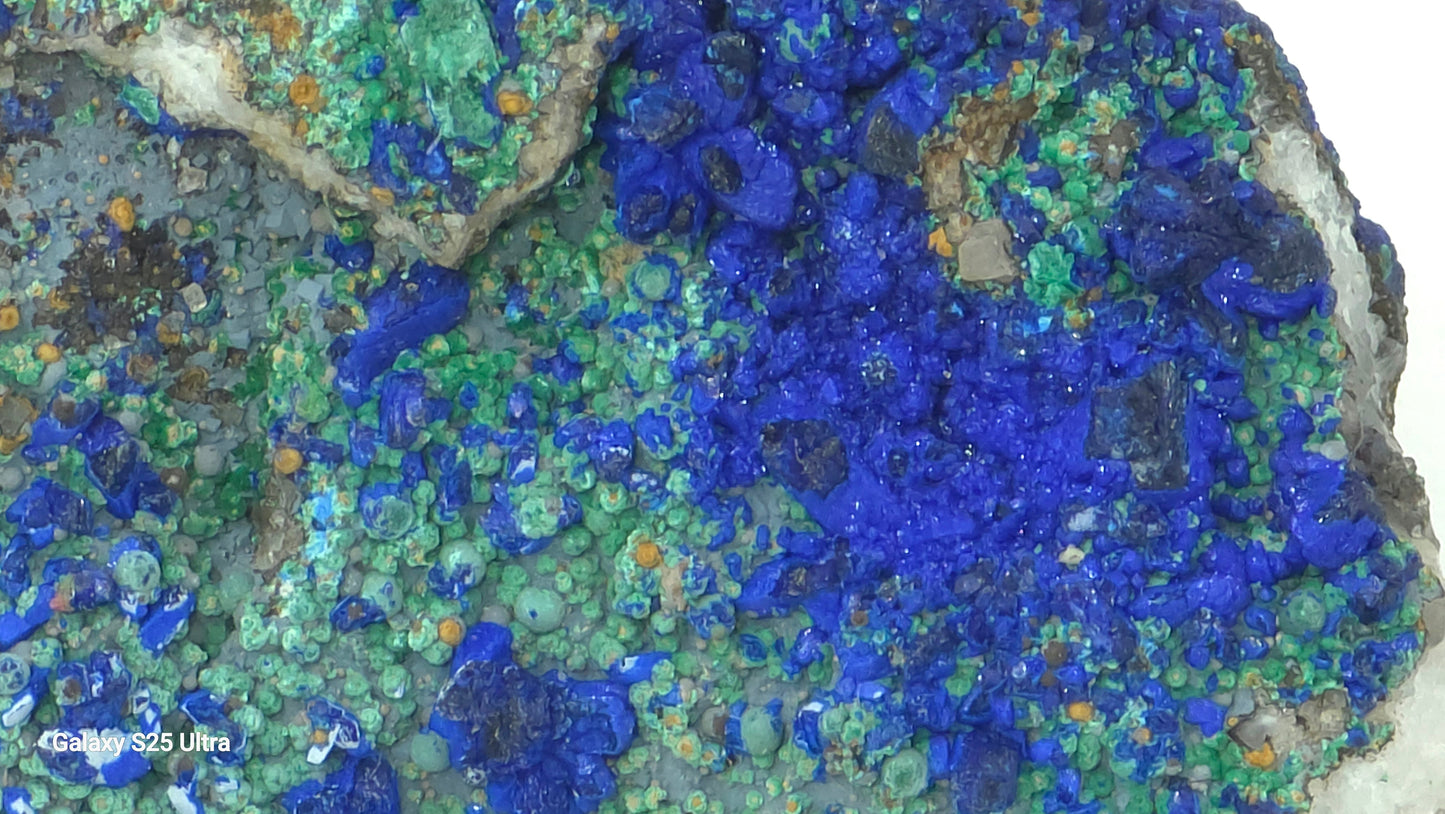 Natural Azurite with Malachite on Quartz – Mibladen, Morocco | 39.4 g