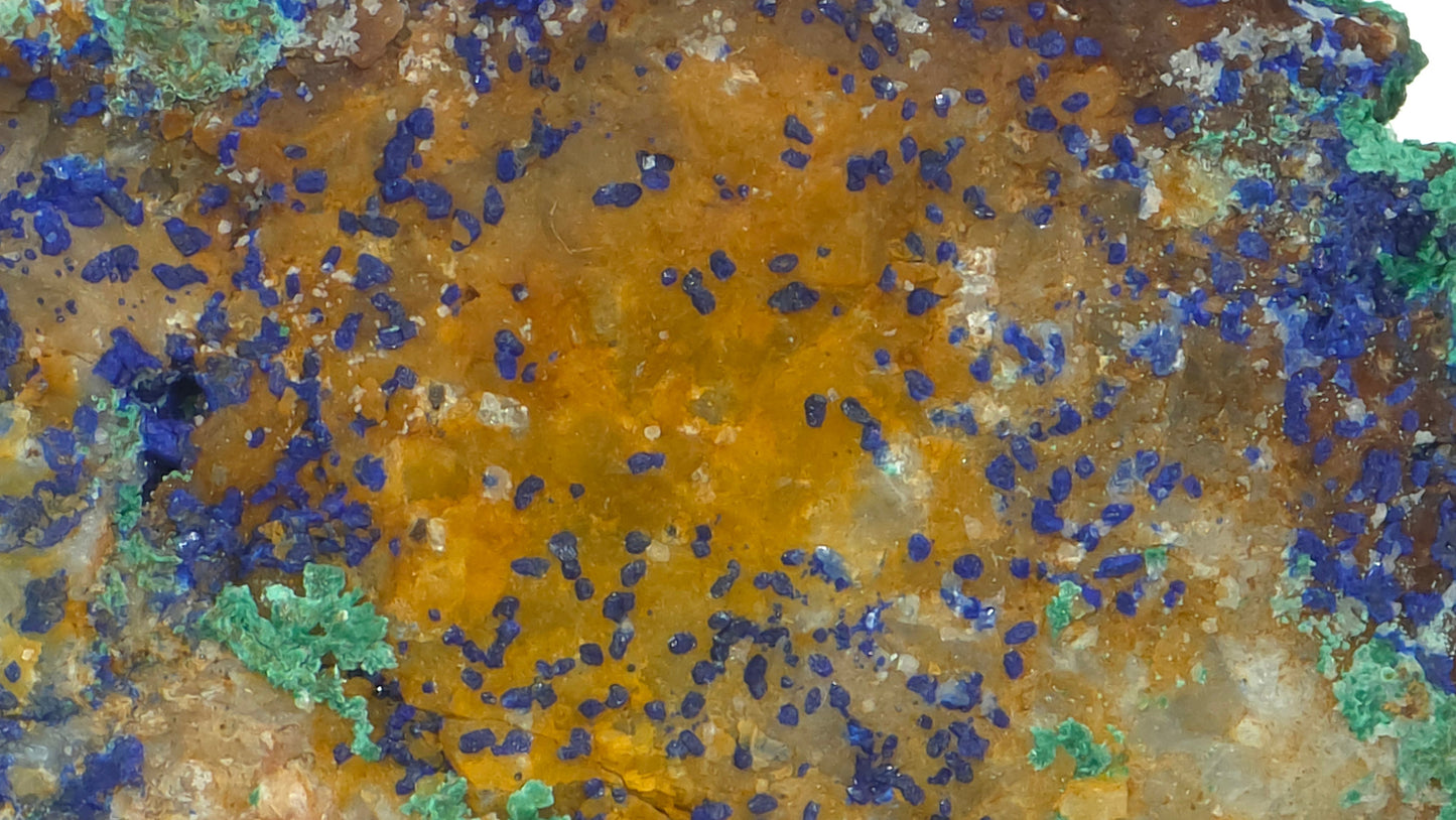 Natural Malachite with Azurite on Quartz – Mibladen, Morocco, malachite botryoidal texture detail