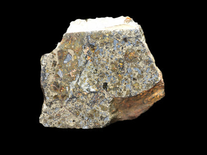 Talsint mesosiderite meteorite slice 0.88 g showing brecciated silicate and metal matrix