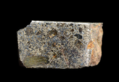 Talsint mesosiderite meteorite slice 2.39 g showing brecciated silicate and iron nickel metal matrix